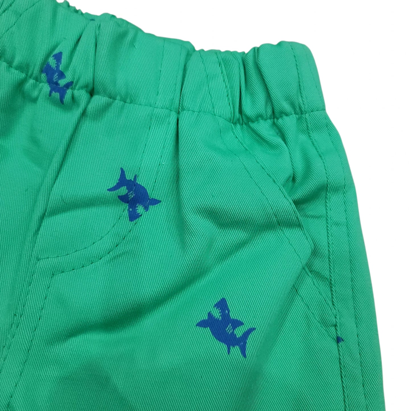 Shark Print Green Short