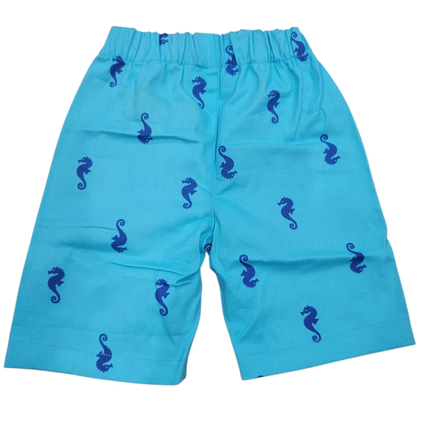 Sea-Horse Print Blue Short