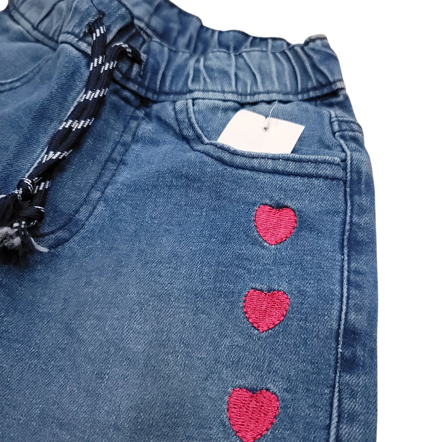 Heart Emb Girls Denim Short