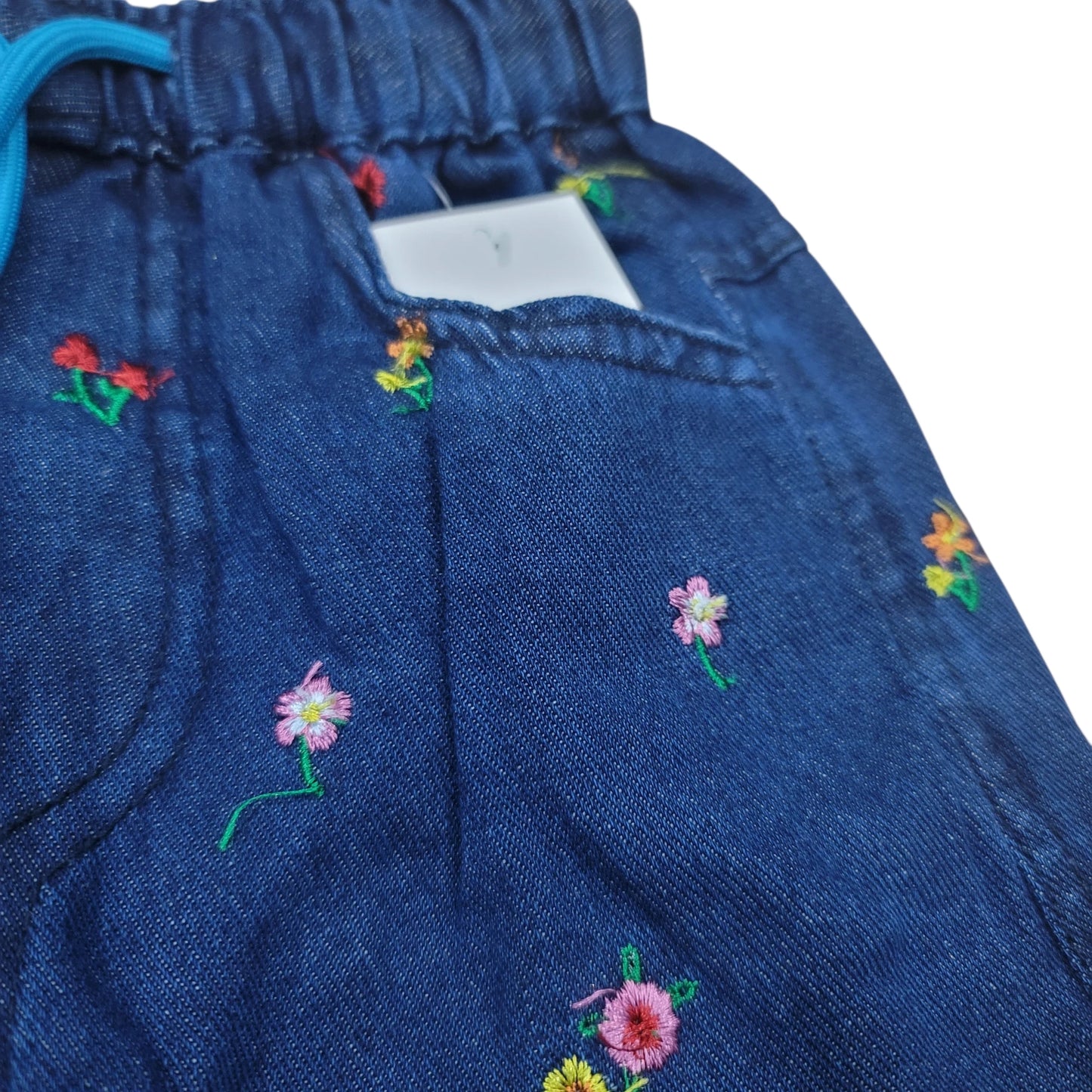 Floral Emb. Girls Denim Short