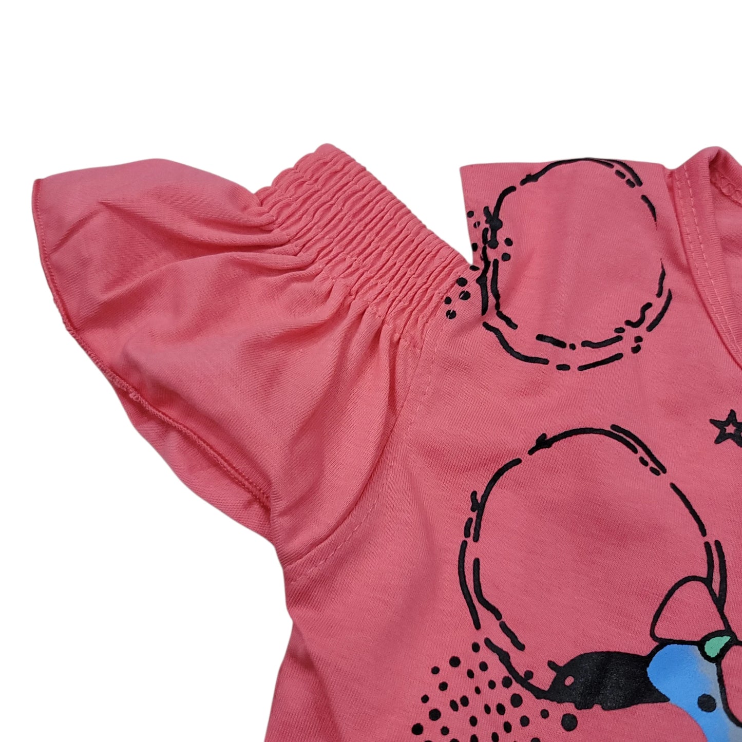 Cut Sleeves Duck print Girls T.shirt