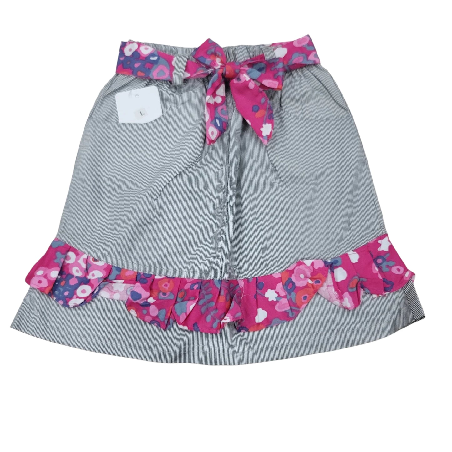 Stripes with Floral Print Skirt
