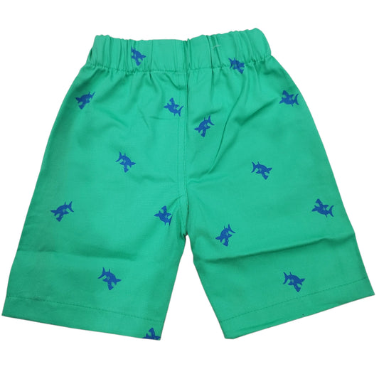 Shark Print Green Short
