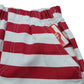 Red & White Stripe Short