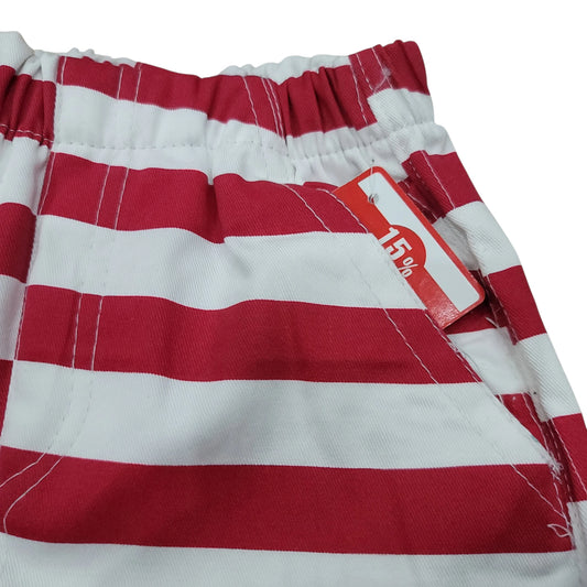 Red & White Stripe Short