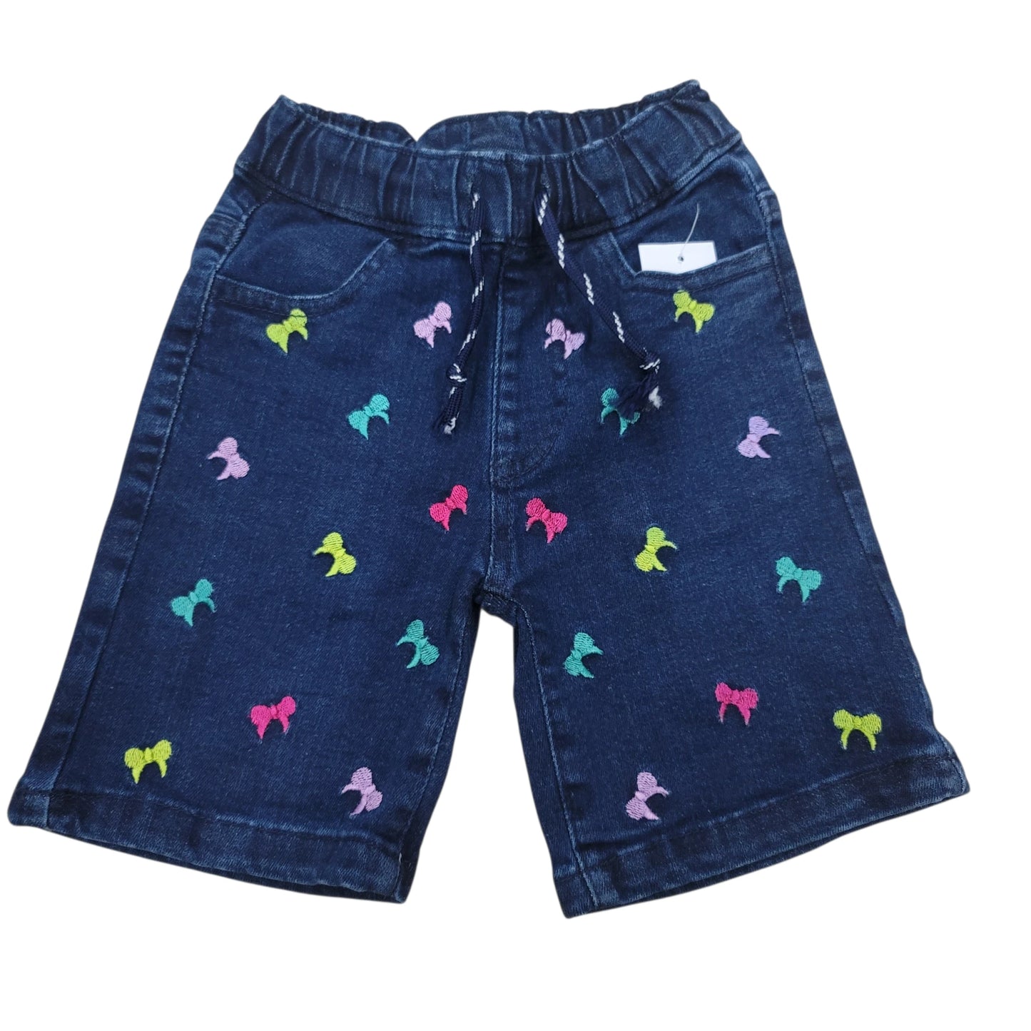 Bow Emb. Girls Denim Short