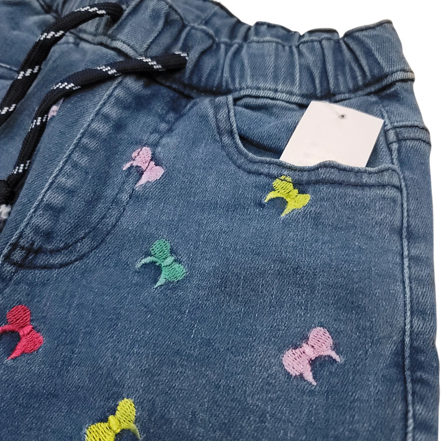 Bow Emb. Girls Denim Short