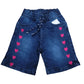 Heart Emb Girls Denim Short