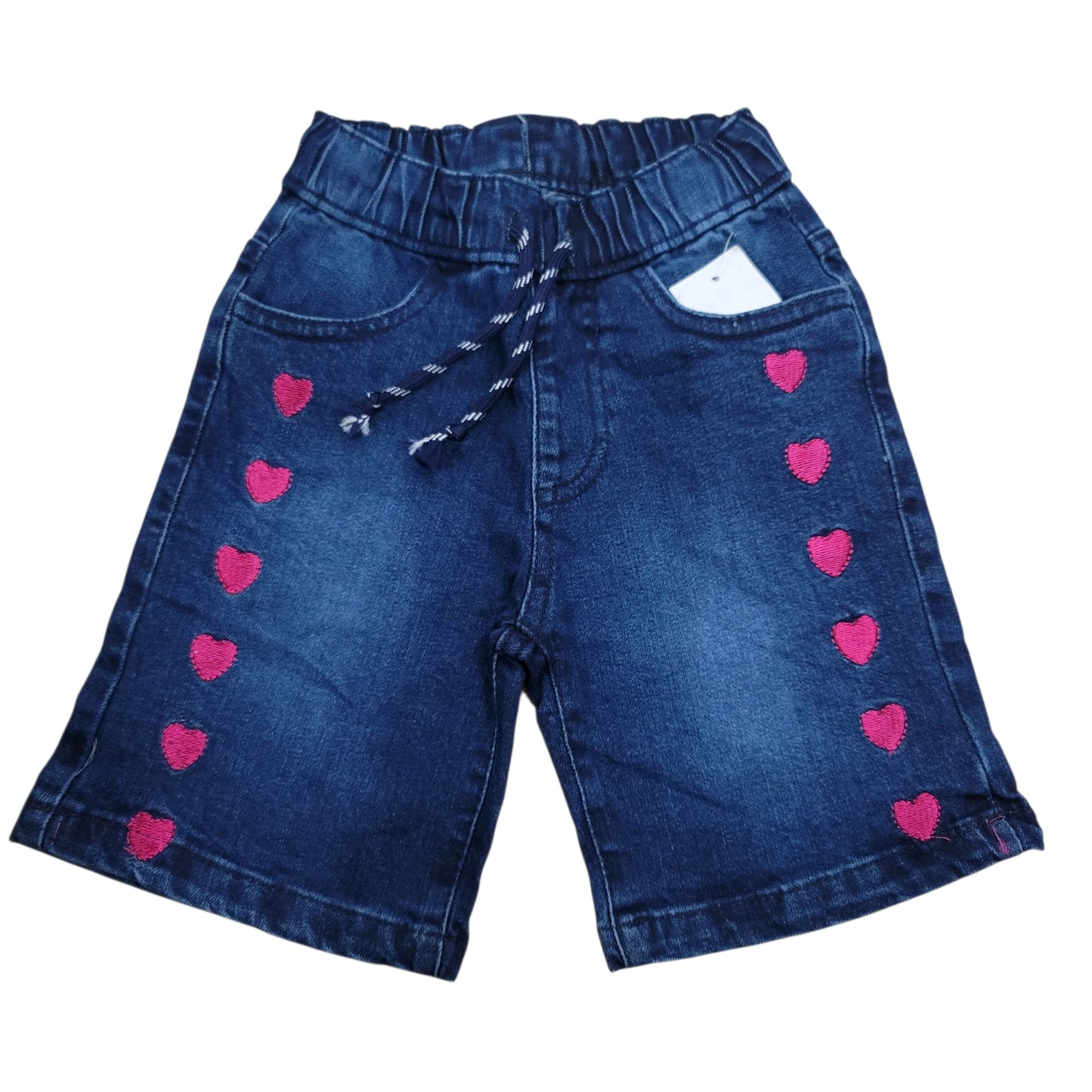Heart Emb Girls Denim Short