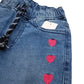 Heart Emb Girls Denim Short