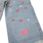 Flower Emb. wide Leg Pant