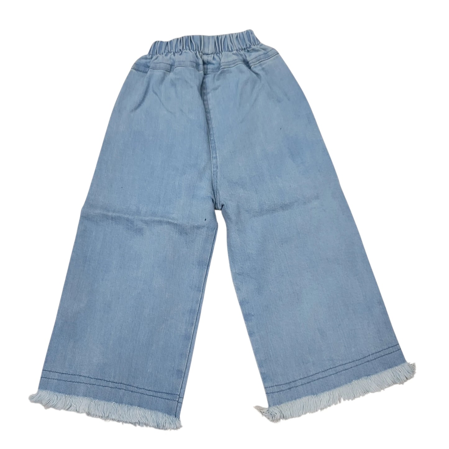 Flower Emb. wide Leg Pant