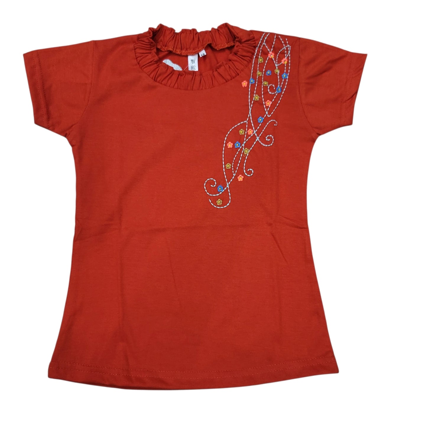 Flower Emb. Girls T.shirt