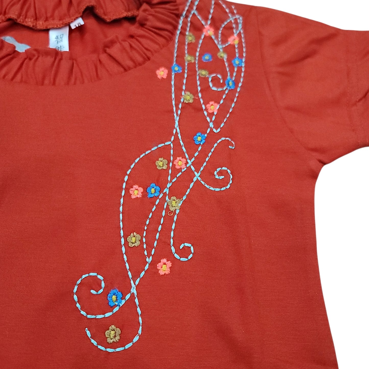 Flower Emb. Girls T.shirt