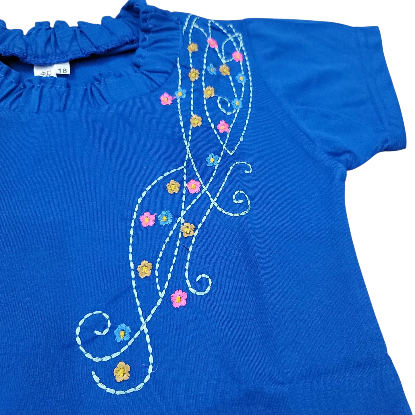 Flower Emb. Girls T.shirt