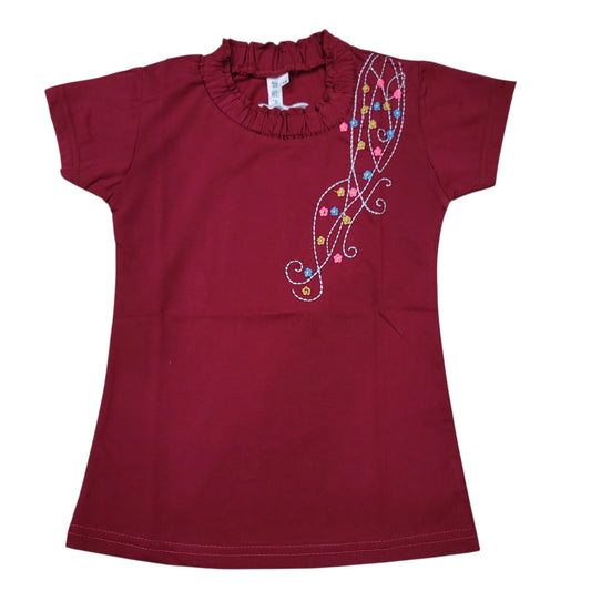 Flower Emb. Girls T.shirt