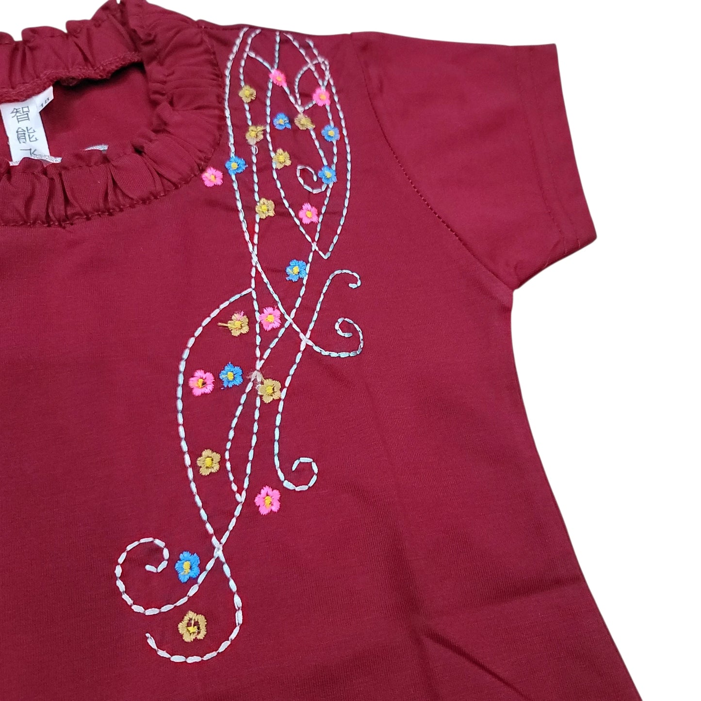 Flower Emb. Girls T.shirt