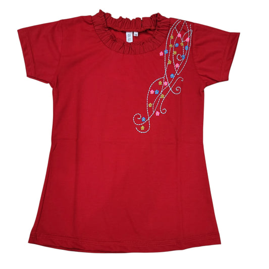 Flower Emb. Girls T.shirt