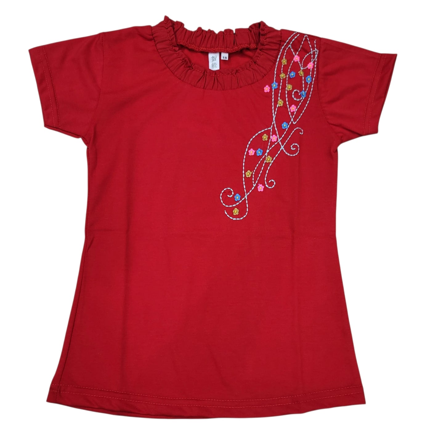 Flower Emb. Girls T.shirt