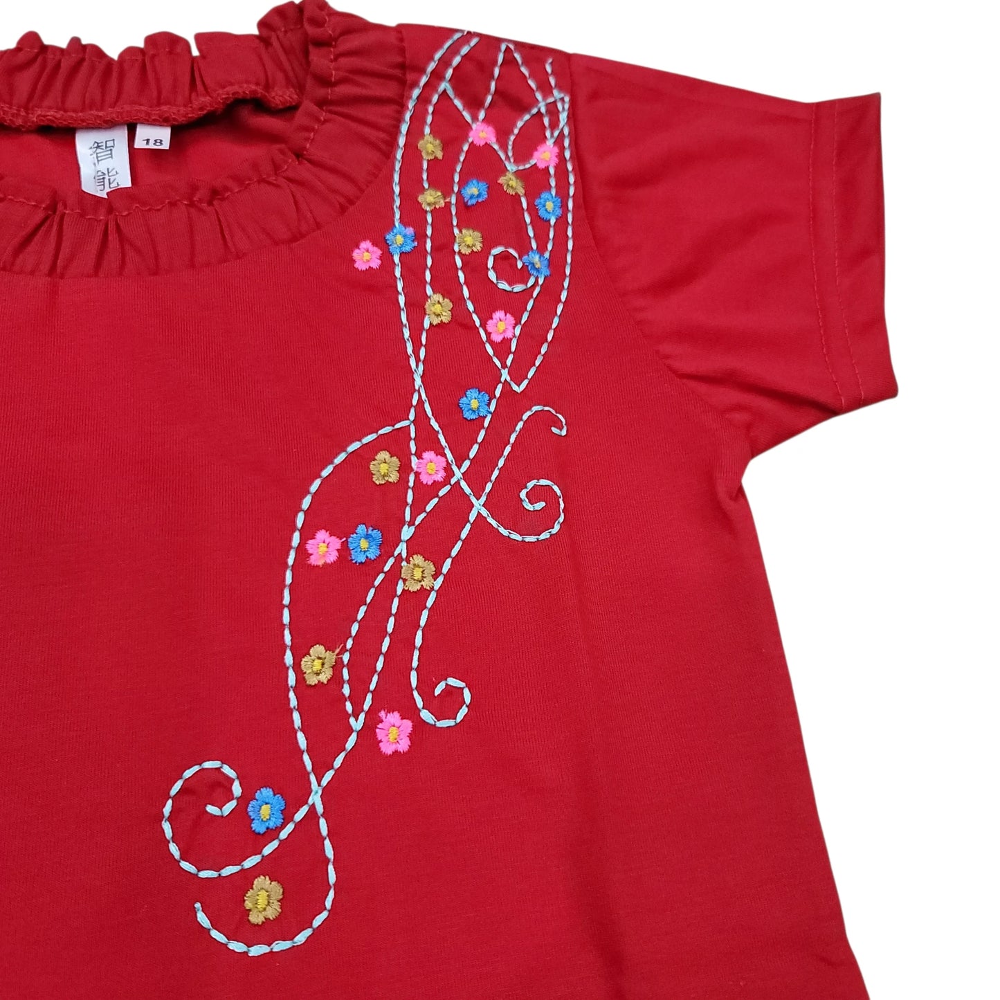 Flower Emb. Girls T.shirt