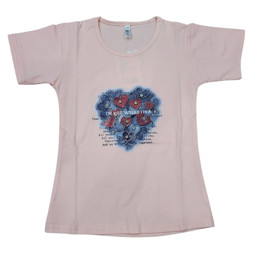 Heart DTF with Stone Girls T.shirt