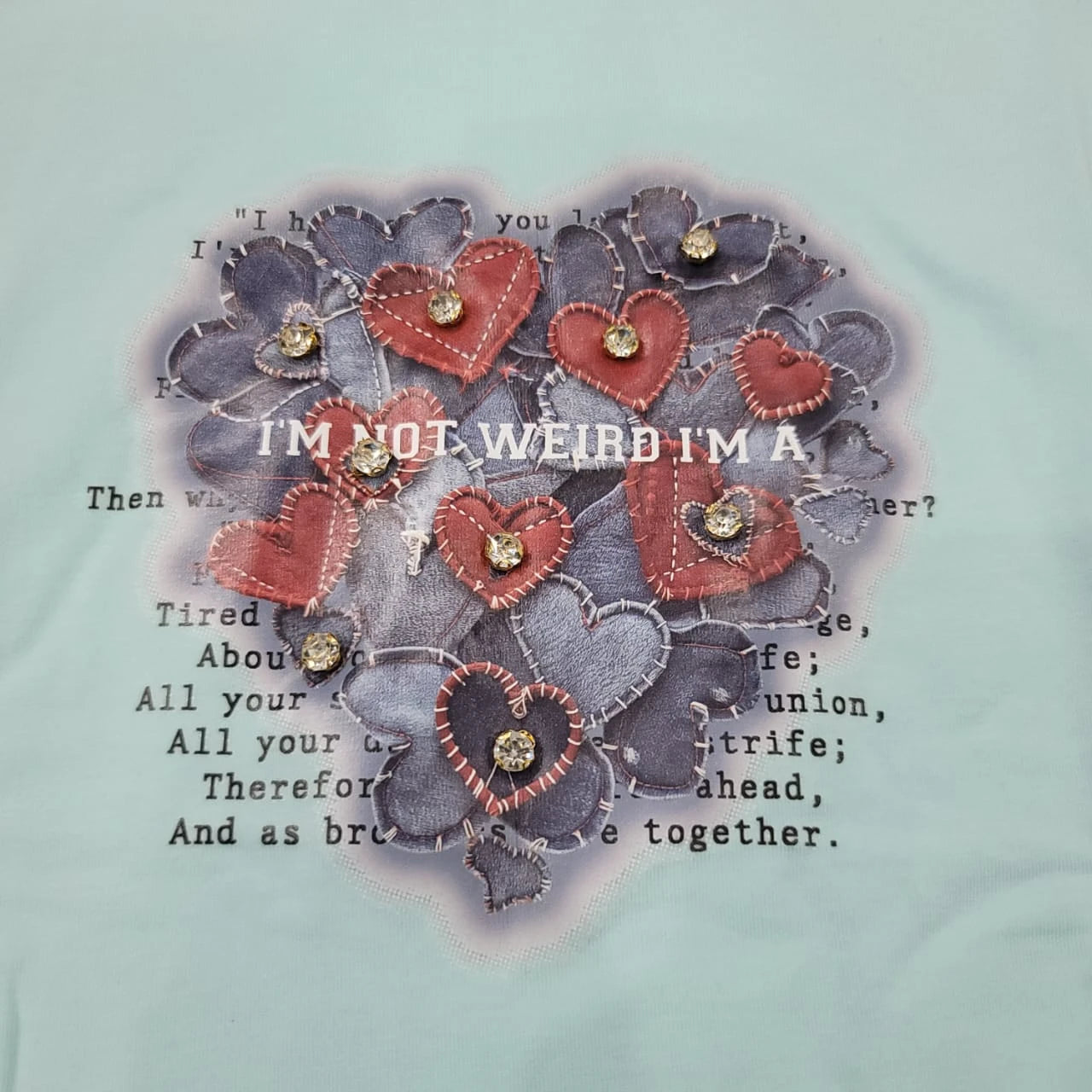 Heart DTF with Stone Girls T.shirt