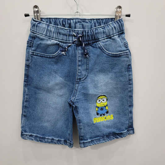 Minion Embroidery Denim Boys Shorts