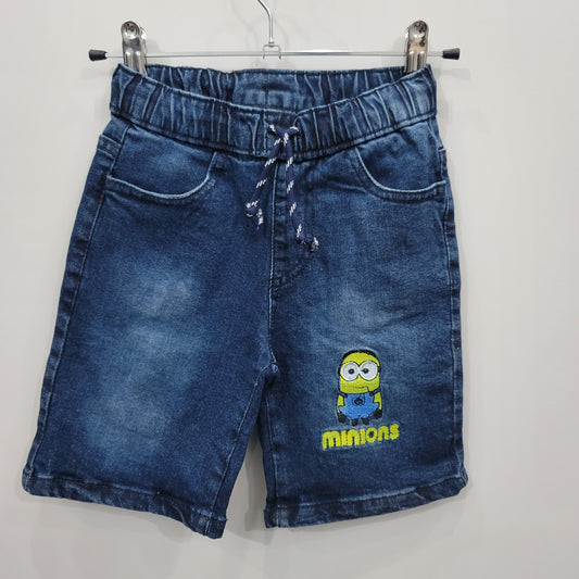 Minion Embroidery Denim Boys Shorts