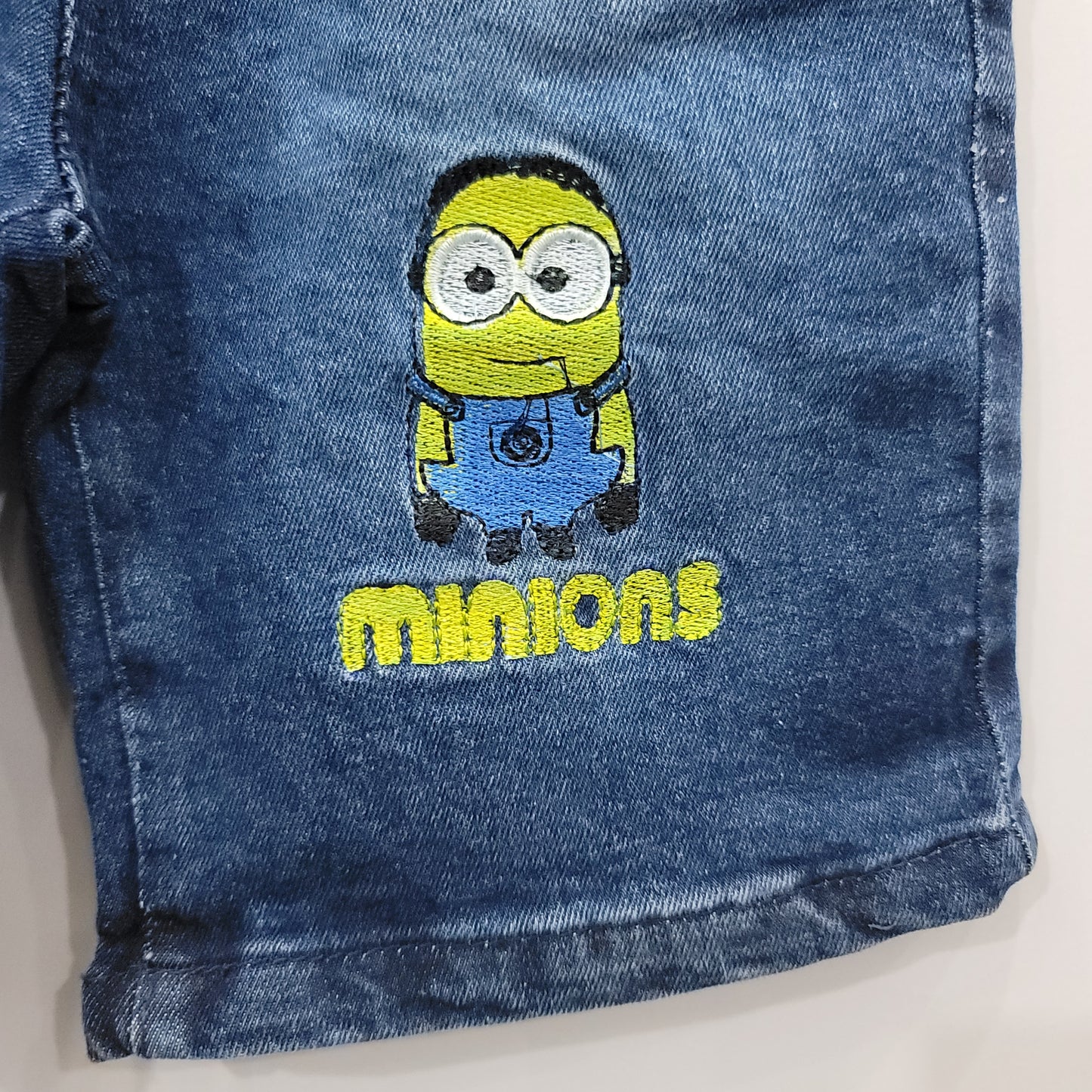 Minion Embroidery Denim Boys Shorts