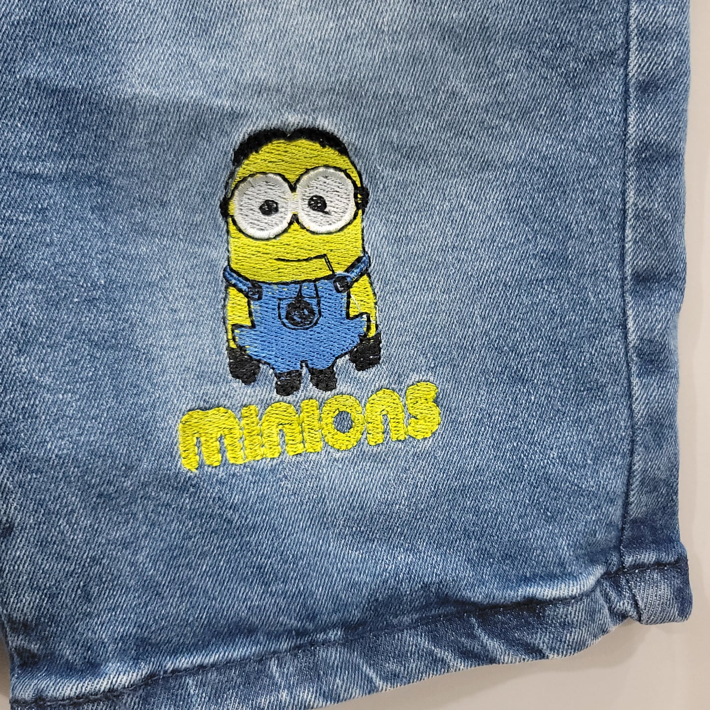 Minion Embroidery Denim Boys Shorts