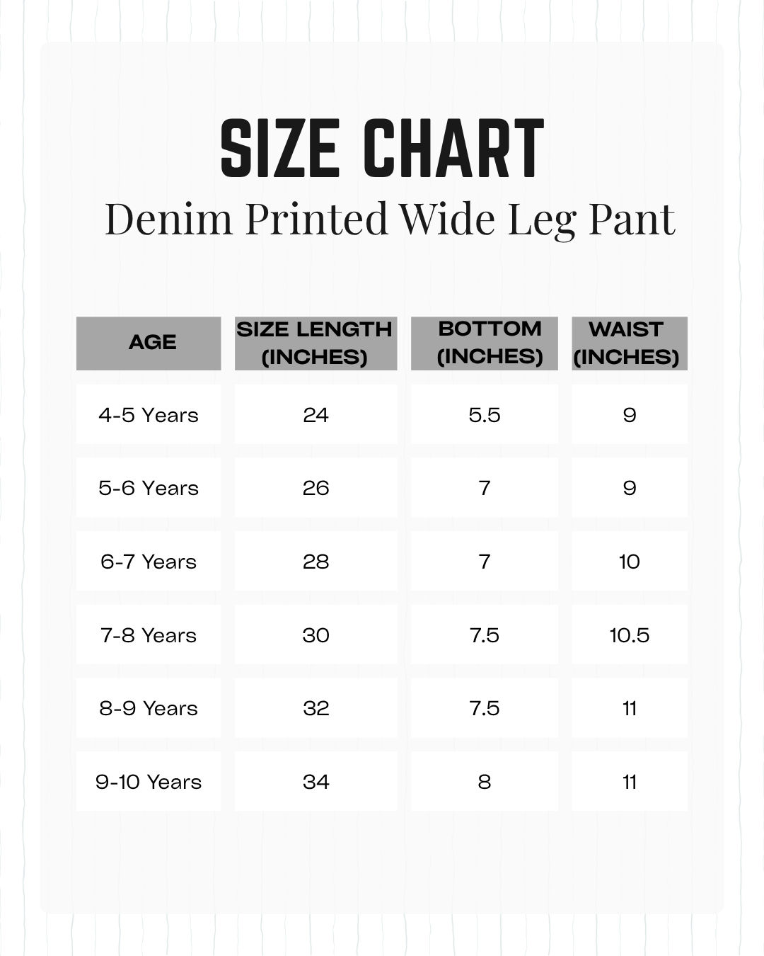 Size Chart
