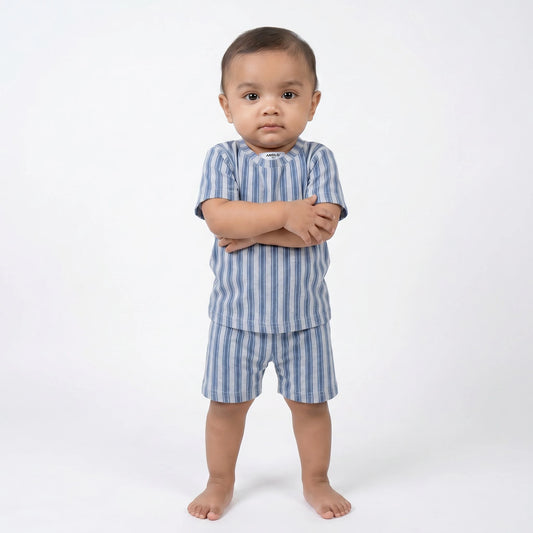 Striped Jersey Night Suit