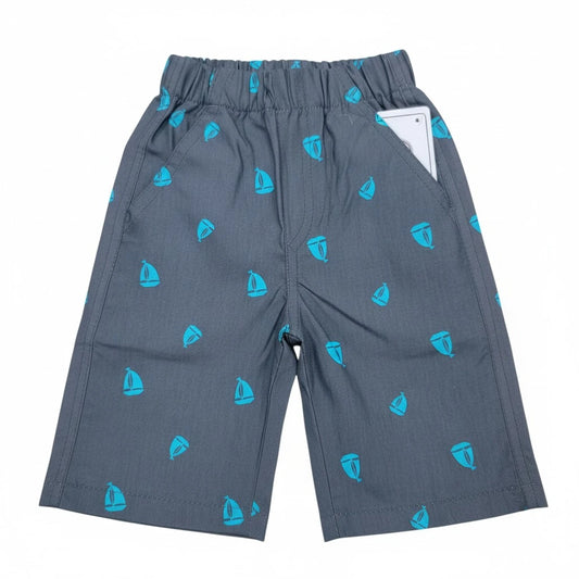 Sail-Boat Print Grey Short