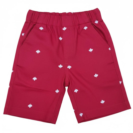 Maple Leaf Print Red Short