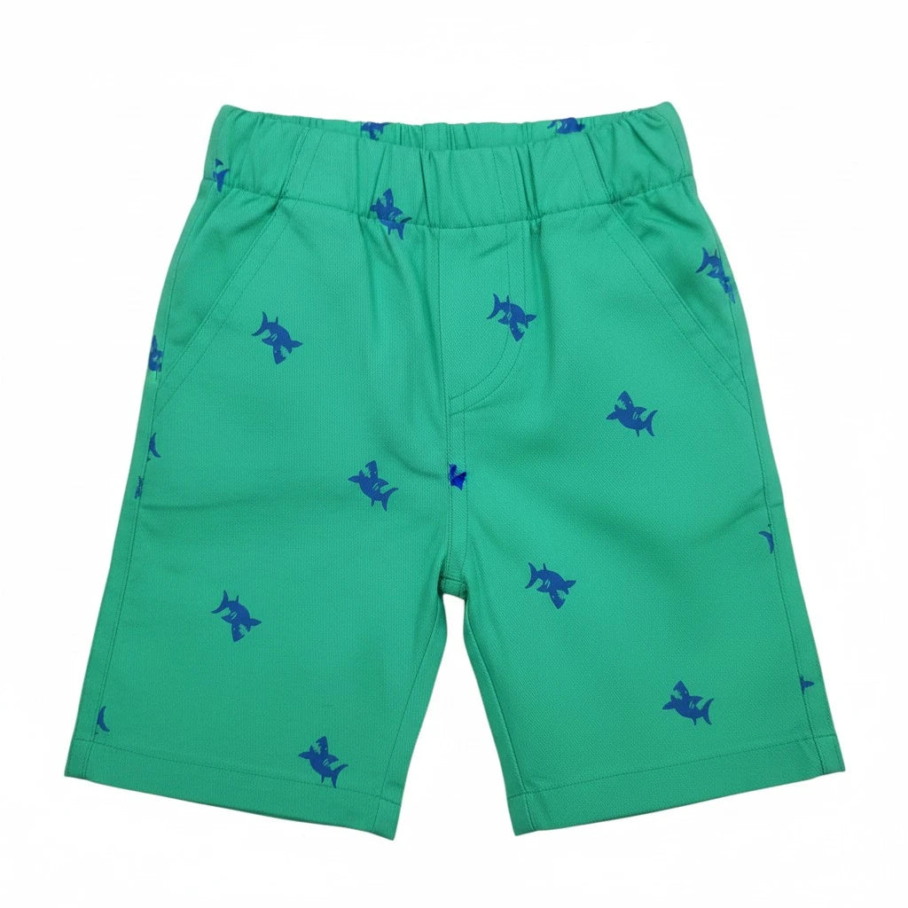 Shark Print Green Short