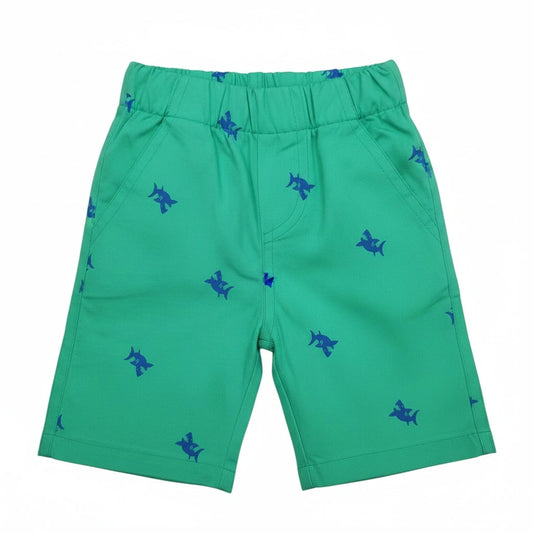 Shark Print Green Short