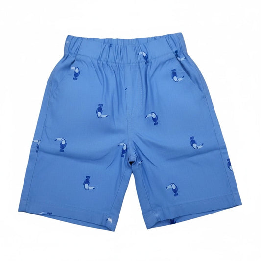Toucan Bird Print Blue Short