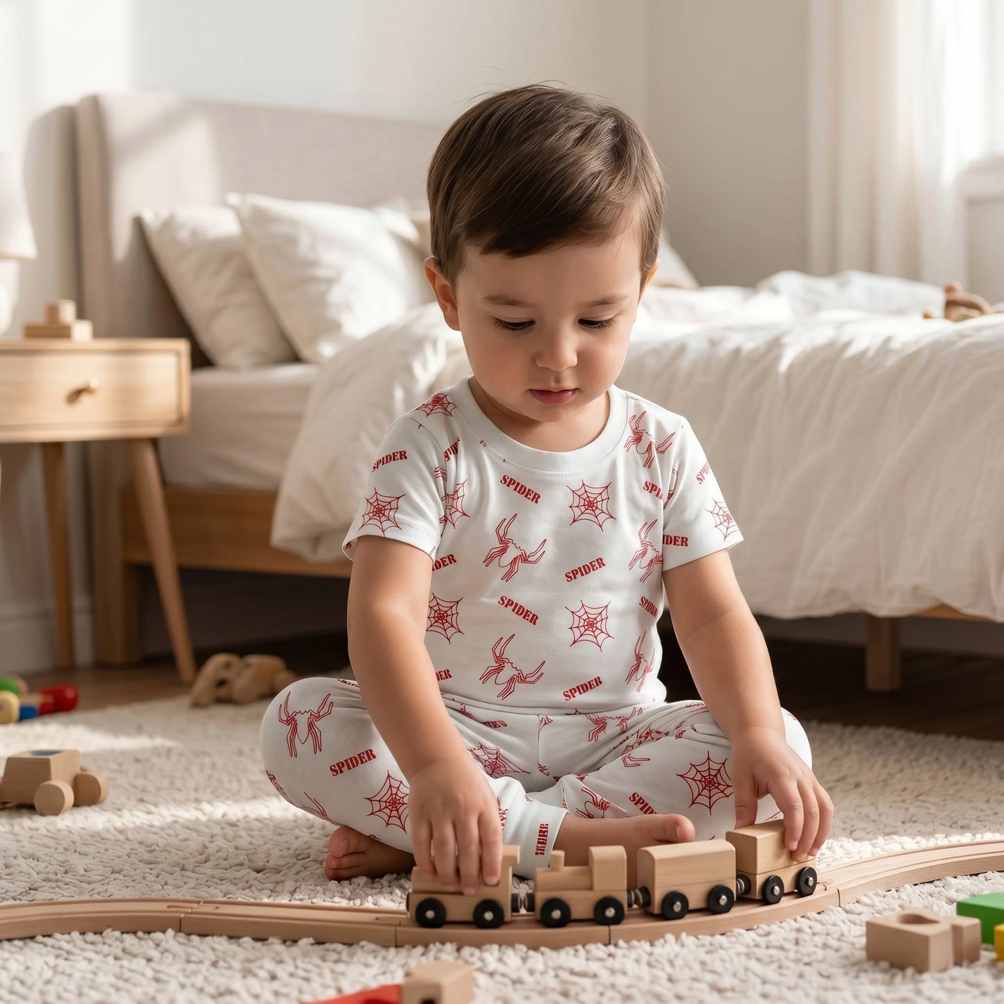 Spider Print Night Suit (soft cotton)