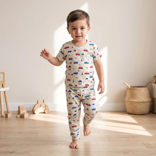 Car Print Night Suit (soft cotton)