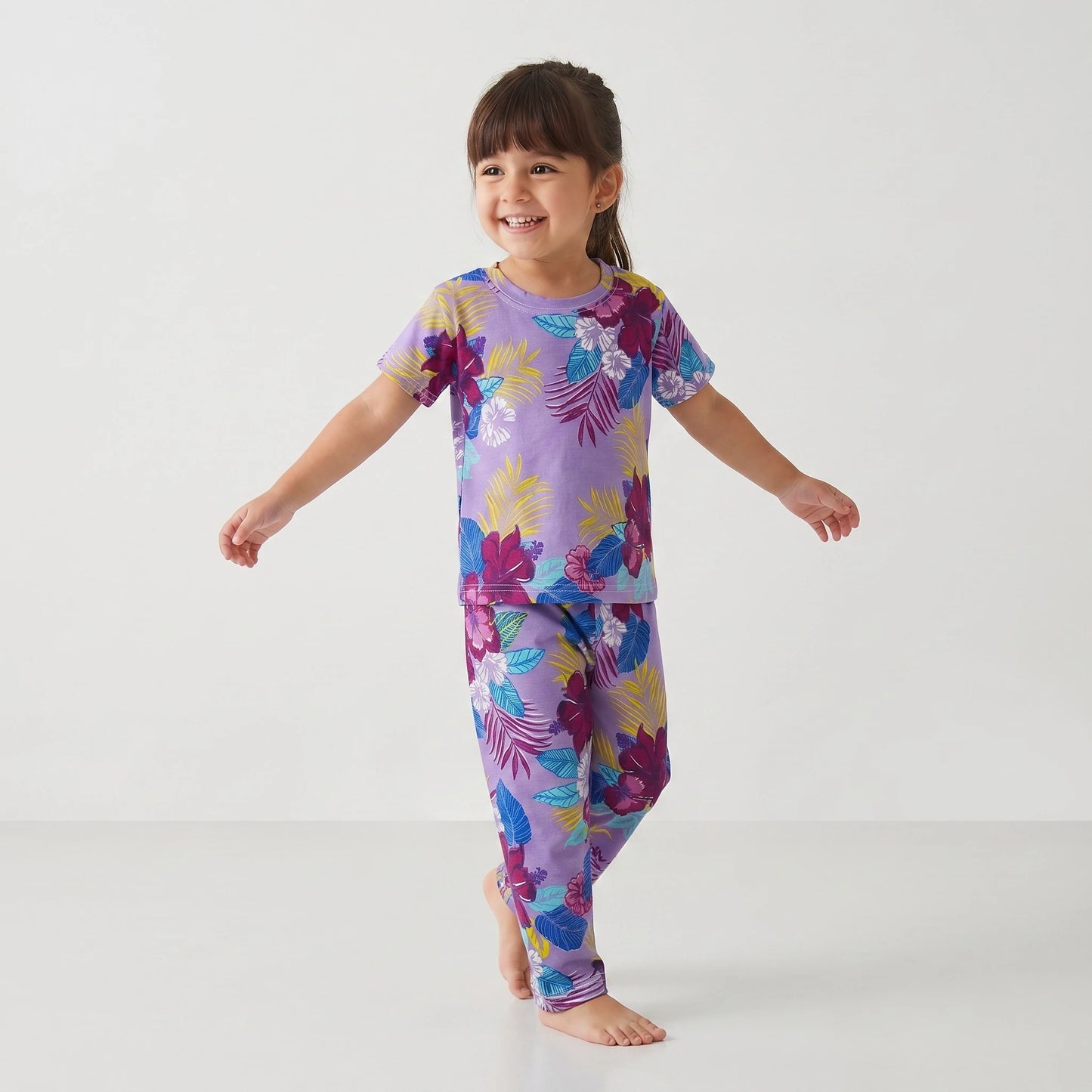 Girls floral Print Night Suit (soft cotton)