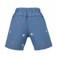 Sun-flower & Heart Emb. Girls Denim Short