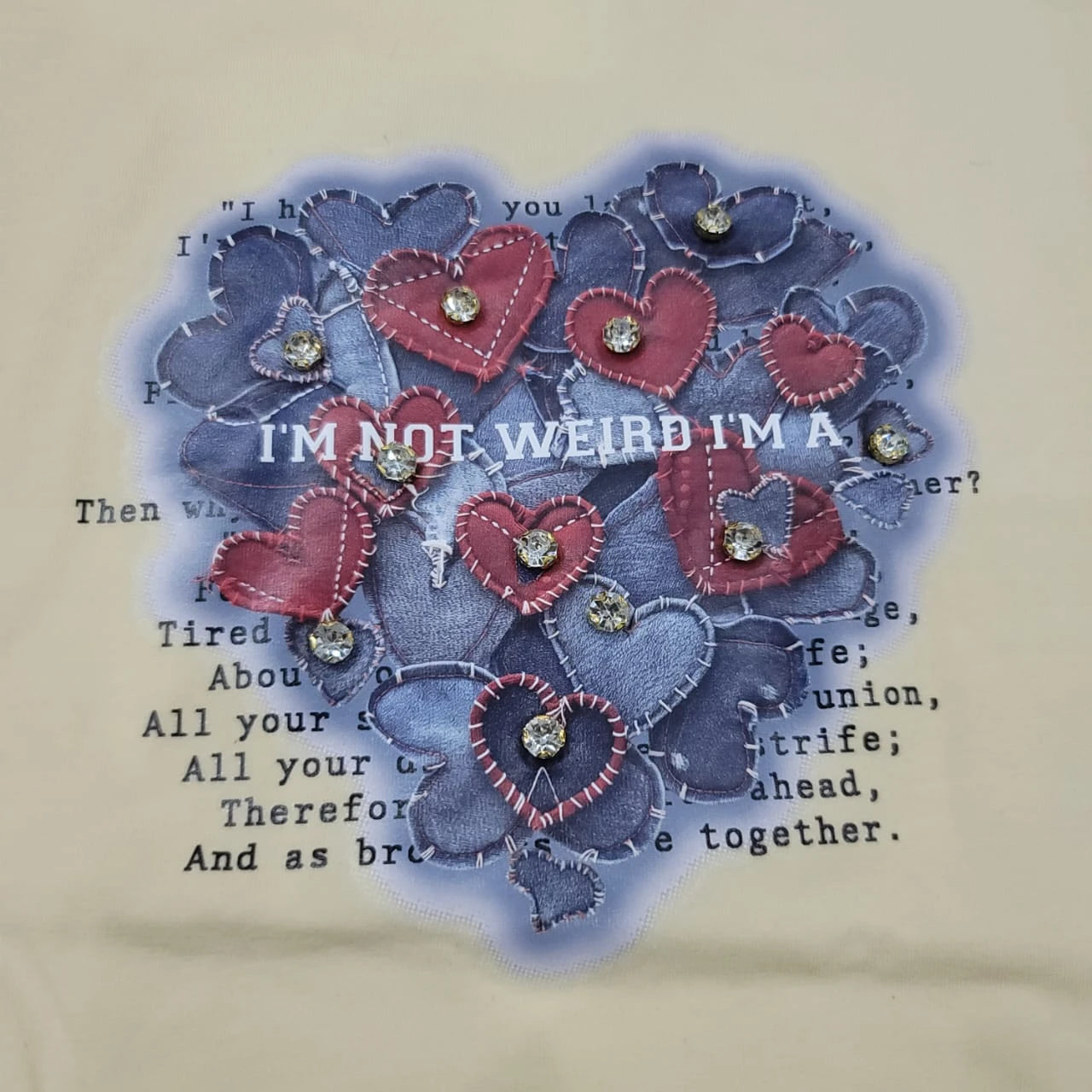 Heart DTF with Stone Girls T.shirt